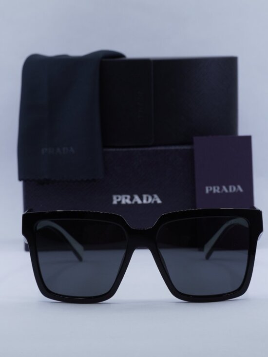 Prada PR24ZS 1AB5S0 Square Sunglasses - Black/Talc/Dark Grey main image 7